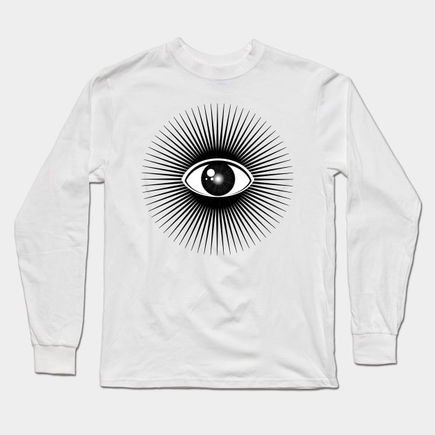 All seeing eye with rays of light Long Sleeve T-Shirt by NxtArt